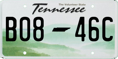 TN license plate B0846C