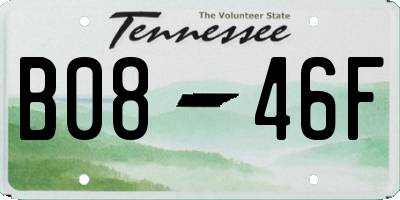 TN license plate B0846F