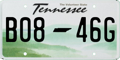TN license plate B0846G