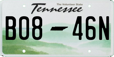 TN license plate B0846N