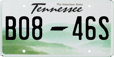 TN license plate B0846S