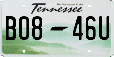 TN license plate B0846U
