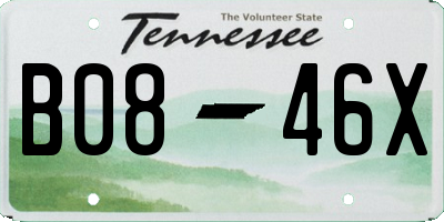 TN license plate B0846X
