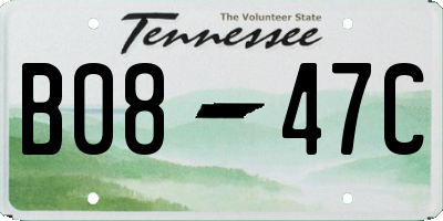 TN license plate B0847C