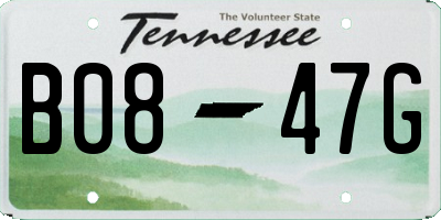 TN license plate B0847G