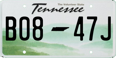 TN license plate B0847J