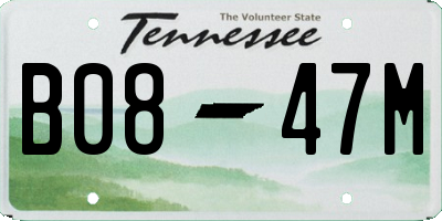 TN license plate B0847M