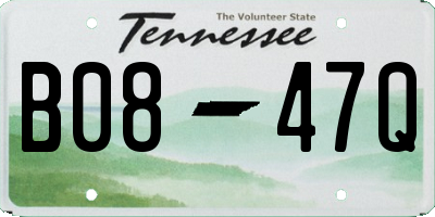 TN license plate B0847Q