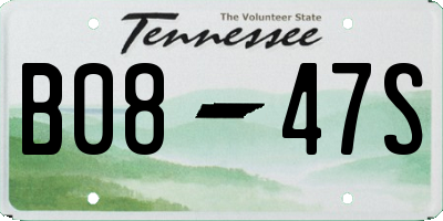 TN license plate B0847S