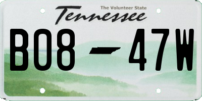 TN license plate B0847W