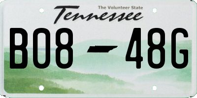 TN license plate B0848G