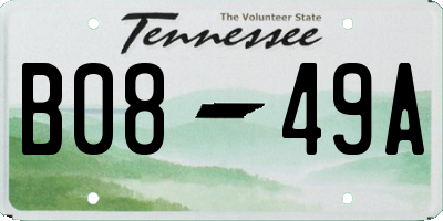 TN license plate B0849A