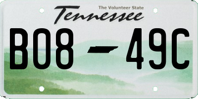 TN license plate B0849C