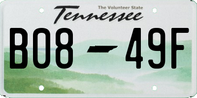 TN license plate B0849F