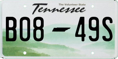 TN license plate B0849S