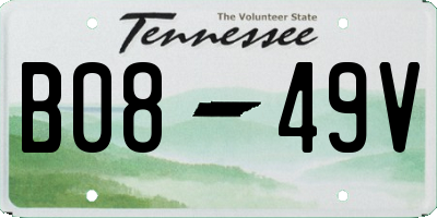 TN license plate B0849V