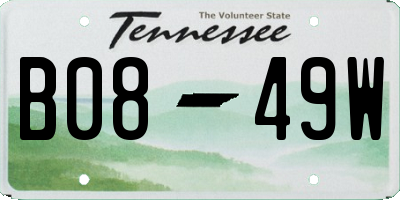 TN license plate B0849W