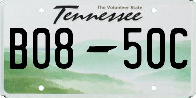 TN license plate B0850C