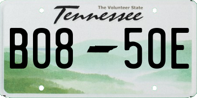 TN license plate B0850E