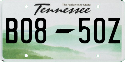 TN license plate B0850Z