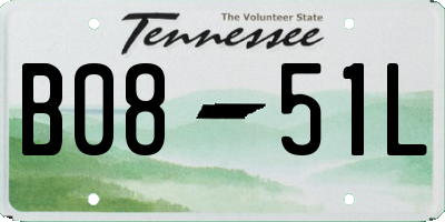 TN license plate B0851L