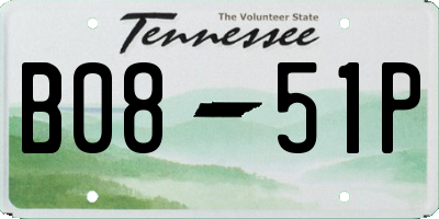 TN license plate B0851P