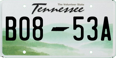 TN license plate B0853A
