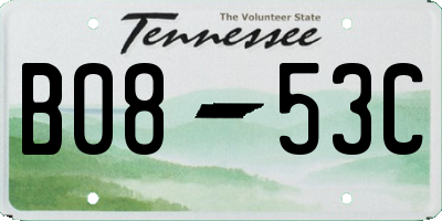 TN license plate B0853C