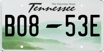 TN license plate B0853E