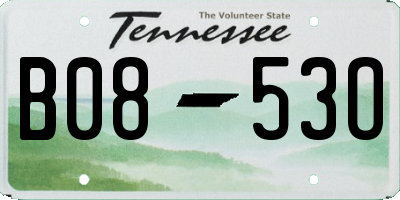 TN license plate B0853O