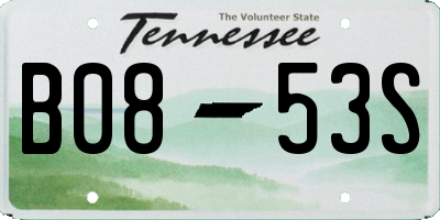 TN license plate B0853S