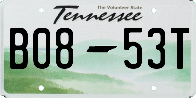 TN license plate B0853T