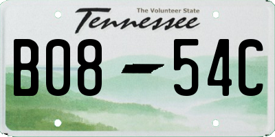 TN license plate B0854C