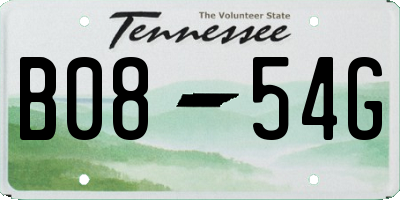 TN license plate B0854G