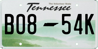 TN license plate B0854K