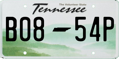 TN license plate B0854P