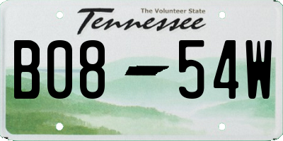 TN license plate B0854W