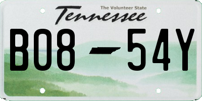 TN license plate B0854Y