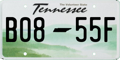 TN license plate B0855F