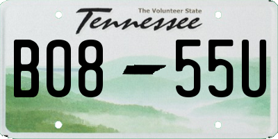 TN license plate B0855U
