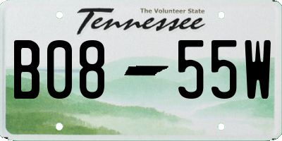 TN license plate B0855W