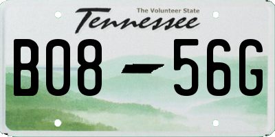 TN license plate B0856G