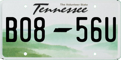 TN license plate B0856U