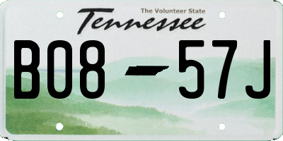 TN license plate B0857J