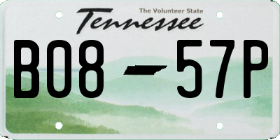 TN license plate B0857P