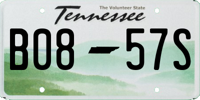 TN license plate B0857S