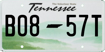TN license plate B0857T