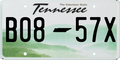 TN license plate B0857X