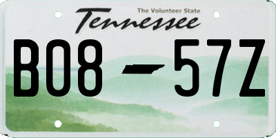 TN license plate B0857Z