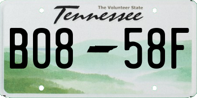 TN license plate B0858F